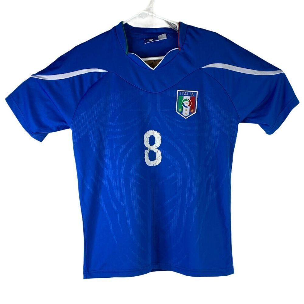 Italia Soccer #8 Women’s Sz XL Blue Soccer Athletic Jersey Shirt FIFA World Cup